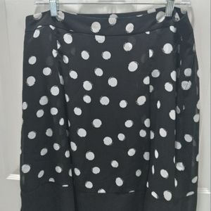 Harve Benard Poka-dotted Sheer Skirt W/ Pockets Size 12